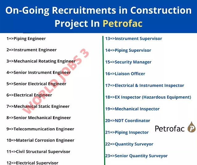 On-Going Recruitments in Construction Project In Petrofac Malaysia