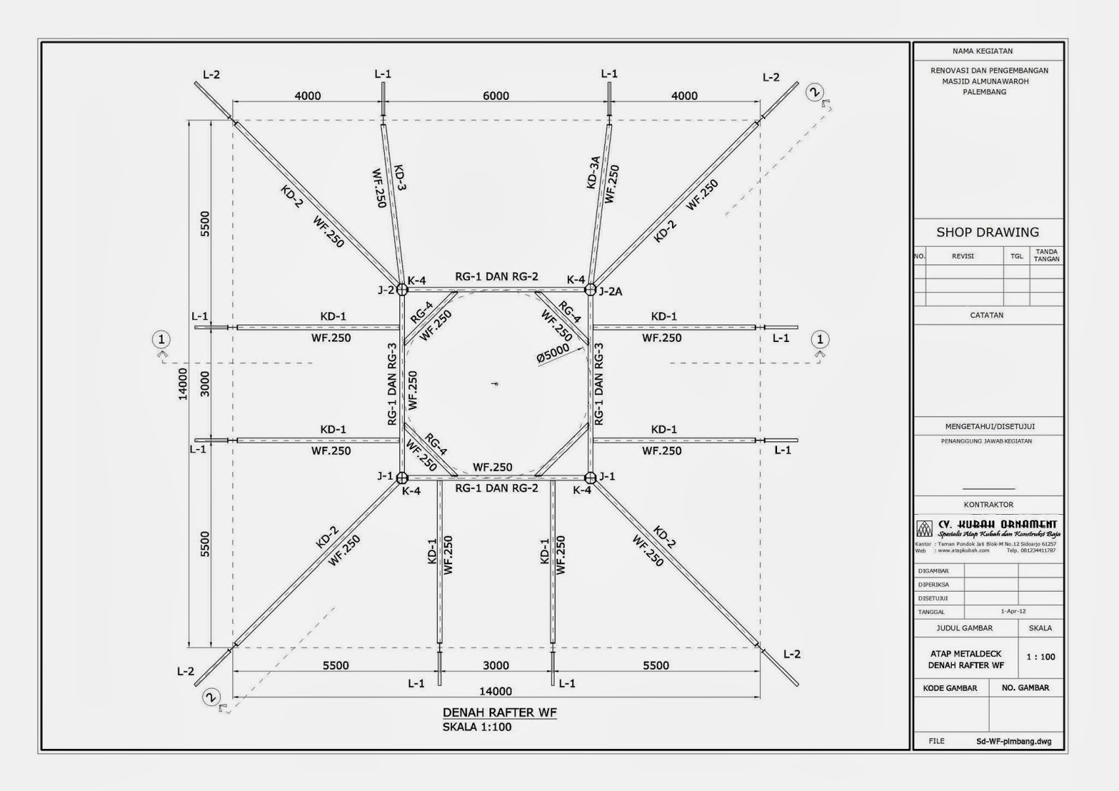 Desain Konstruksi Baja Atap  WF Konstruksi Bangunan Rumah 