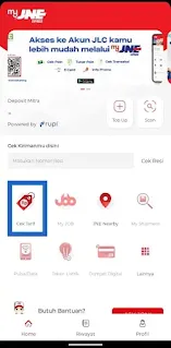 Cek ongkir JNE lewat HP via aplikasi