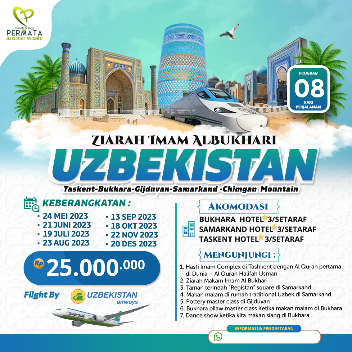 Biaya Paket Tour Uzbekistan 2023 Ziarah Imam Albukhori