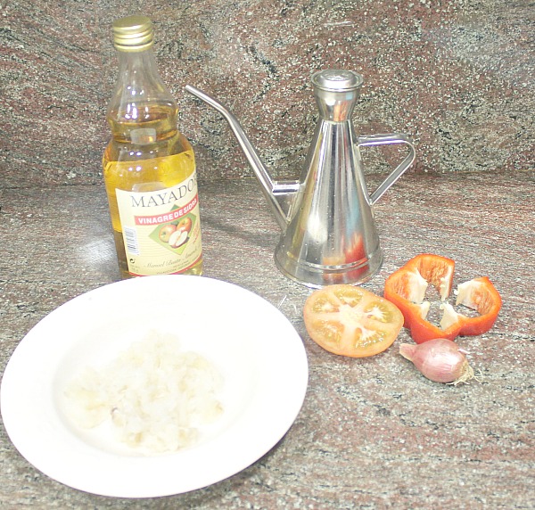 Ingredientes esqueixada de bacallà (bacalao)