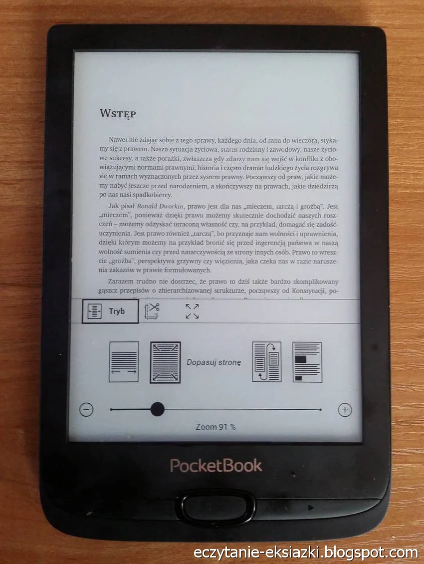 PocketBook Basic Lux 2 – plik PDF w trybie zwykłym
