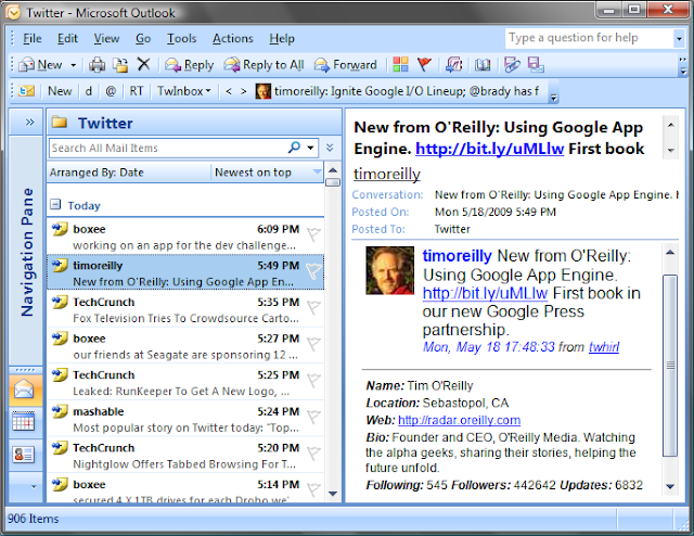 Download TwInbox 2.2.0.132 free seamlessly integrates Twitter into Outlook