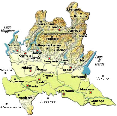 Lombardia Map Geography Regions