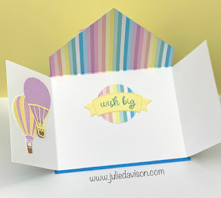 Stampin' Up! Hot Air Balloon Envelope Flap Card Video Tutorial | Lighter Than Air Suite | www.juliedavison.com #stampinup