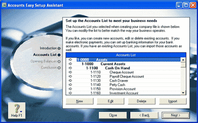 Account List - Easy Setup Assistant