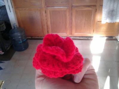 crochet, rose, roll and sew, 3D