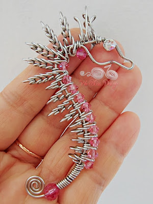 Spike Seahorse with pink swarovski crystal