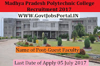 Madhya Pradesh Polytechnic College Recruitment 2017– Guest Faculty