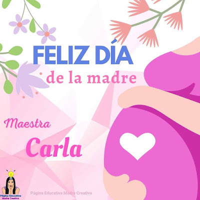 PIN Día de la Madre Maestra Nombre Carla imprimir