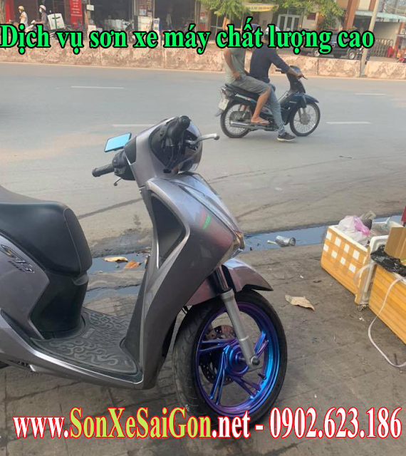 Sơn mâm xe máy SH Việt 2017 màu titan đổi màu cực đẹp