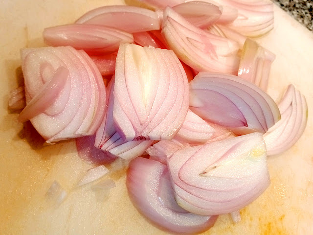Chopped Roscoff onions, France. Photo by loire Valley Time Travel.
