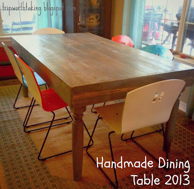 Pine Dining Table with Weathered Grey Stain