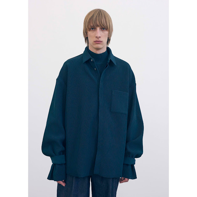 stein  21aw collection oversized pleats knit shirt