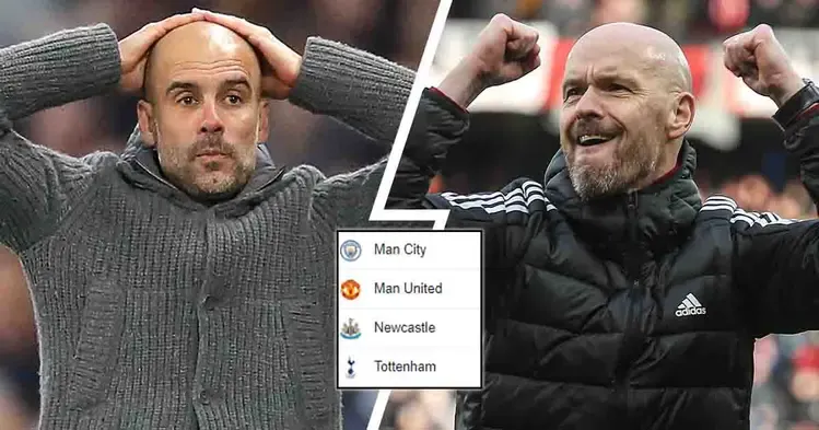 Man United close in on top-2 as City lose to Spurs: latest Premier League standings after GW 22