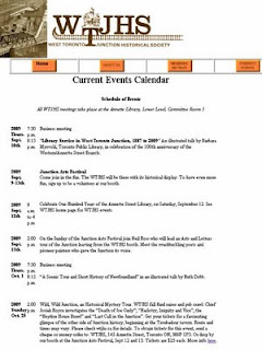 Screenshot: West Toronto Junction Historical Society Events: September - October 2009, by artjunction.blogspot.com