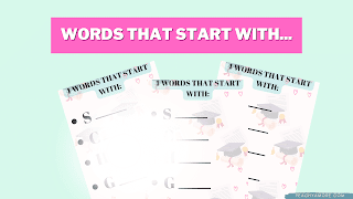 words that start with printable games for grad parties