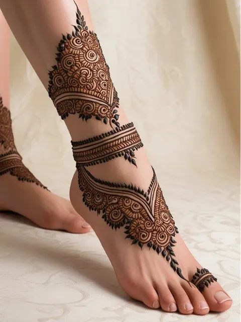 Ankle Bracelet Mehndi Design
