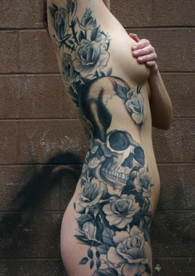 skull tattoo designs, girl tattoo