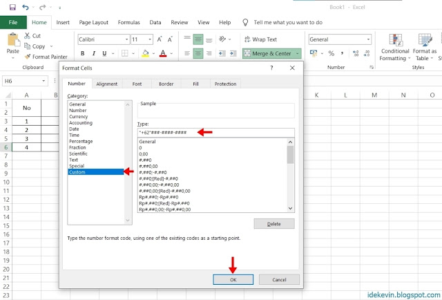 Cara Menulis Nomor Telepon di Excel (0 atau +62) tips 4.2