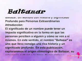 significado del nombre Baltazar