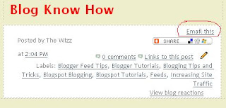 Add Email This Link using Feedburner FeedFlare in Blogger