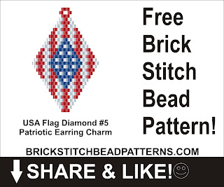 Free patriotic brick stitch seed bead earring pattern printable pdf.