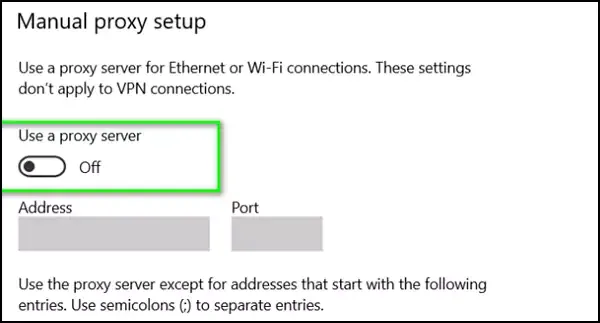 إيقاف استخدام proxy