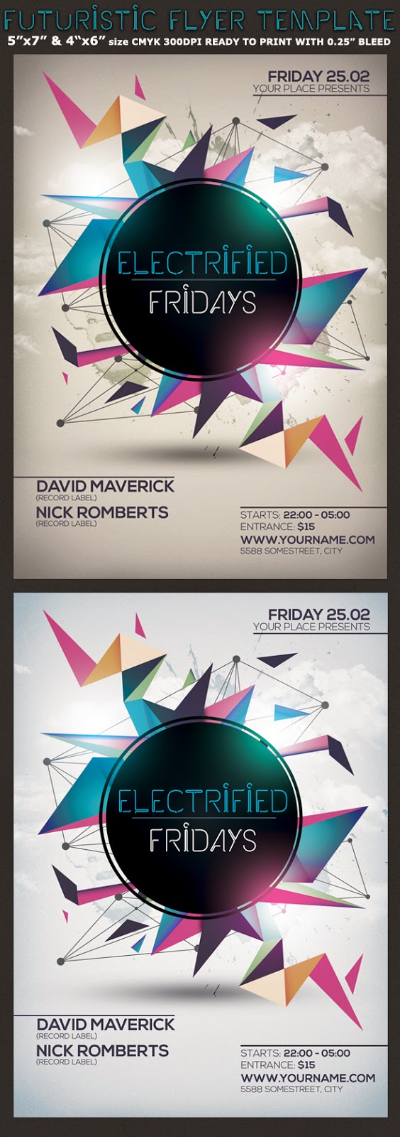  Minimalism Colourful Party Flyer Template
