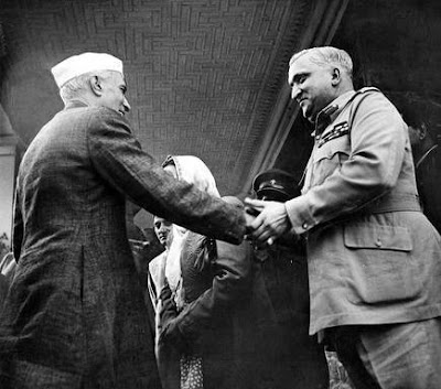 Shaking hand, Jawaharlal Nehru