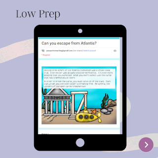 Using escape rooms in the classroom low prep no prep - screenshot of escape room on ipad