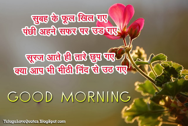 Good Morning Shayari in Hindi - Telugu Ammaye.