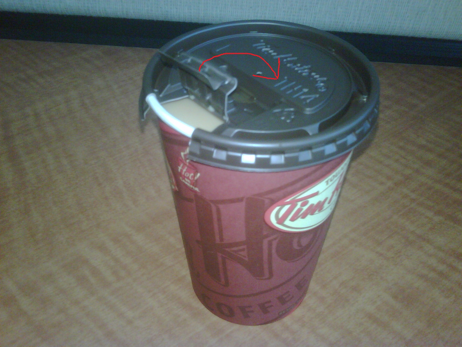 that the coffee cup lid,