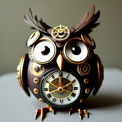 Steampunk Clockwork Owl Statue Miniature 3D amazingwallpapersa blogspot com (9)