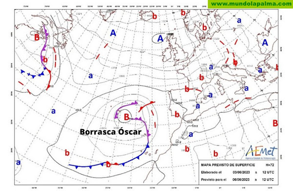 AEMET advierte sobre un episodio de lluvias y vientos intensos en Canarias con la borrasca Oscar