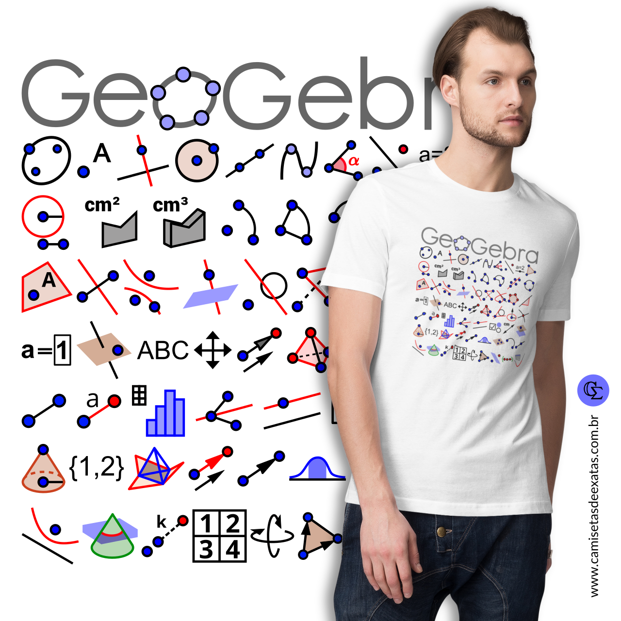 Camisetas GeoGebra - Camisetas de Exatas