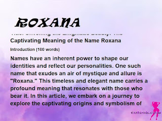 meaning of the name "ROXANA"