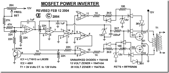  Rangkaian  Inverter  1000  Watt  Berbasis MOSFET Cara Tekno