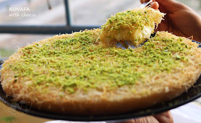 KUNAFA WITH CHEESE LAYER SWEET DESSERT ARABIC SWEET 