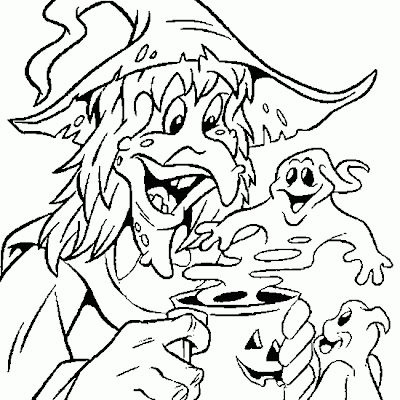 Halloween Witch Coloring Pictures