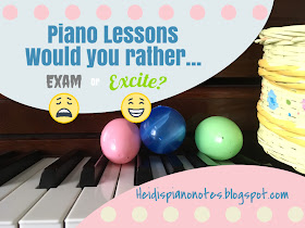 Using a Piano Lesson Game with an egg hunt to assess note reading, rhythm, ear training and other keyboard skills.