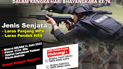 Sambut Hari Bhayangkara Ke-76, Polda Banten Menggelar Lomba Menembak Bersama Media 