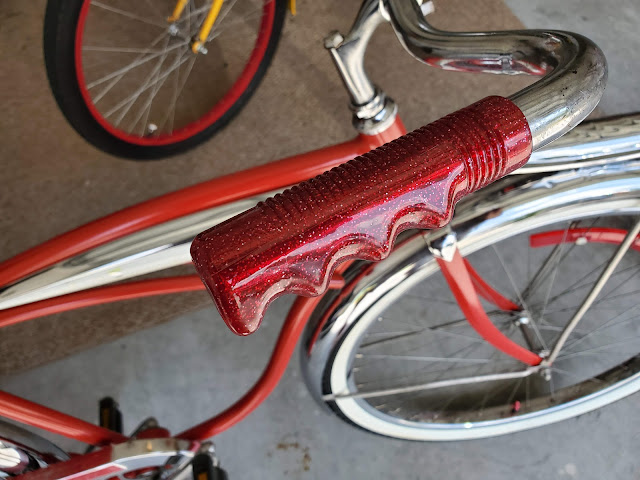 Red Metal Flake Grips