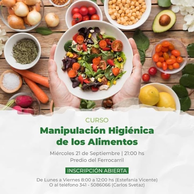 COMUNA DE MÁXIMO PAZ: Ya podes inscribirte al curso de Manejo higiénico de alimentos 