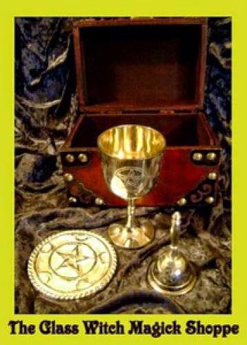 Boxed Pentagram Altar Set Chalice Bell And Altar Tile Gg 30 00