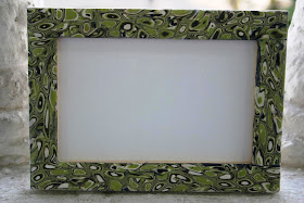 Polymer clay retro cane picture frame