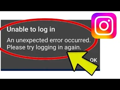 How To Fix instagram Unable to log in An unexpected error occurred. Please try logging in again