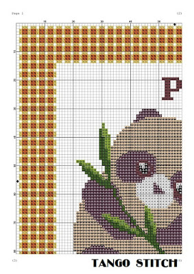 Panda cross stitch pattern Nursery embroidery design - Tango Stitch