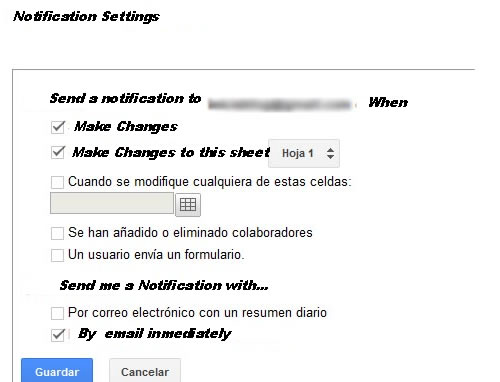 notificaton form