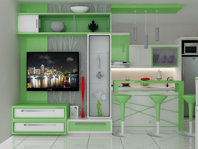 Kitchenset Pelangi Desain Interior Backydrop TV buffet 